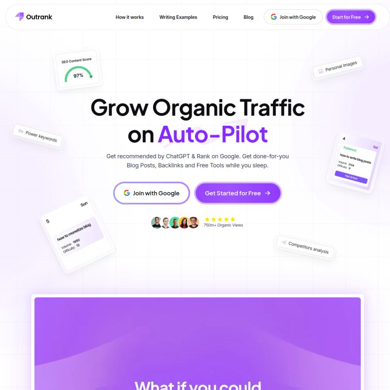 Outrank website homepage